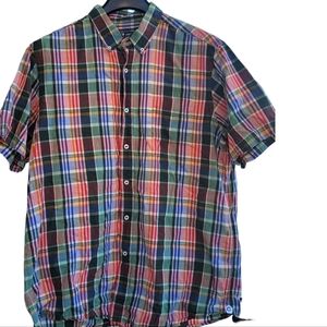 CREMIEUX Classics Mens XL Plaid Button Down Cotton Short Sleeve Shirt Multicolor